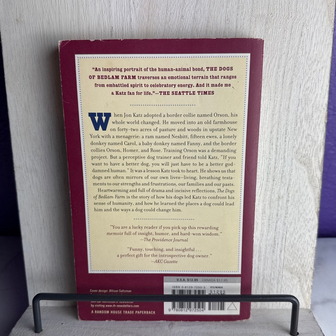 The Dogs of Bedlam Farm Jon Katz Paperback Memoir Dog Lovers Nonfiction Book - Lane Creatives