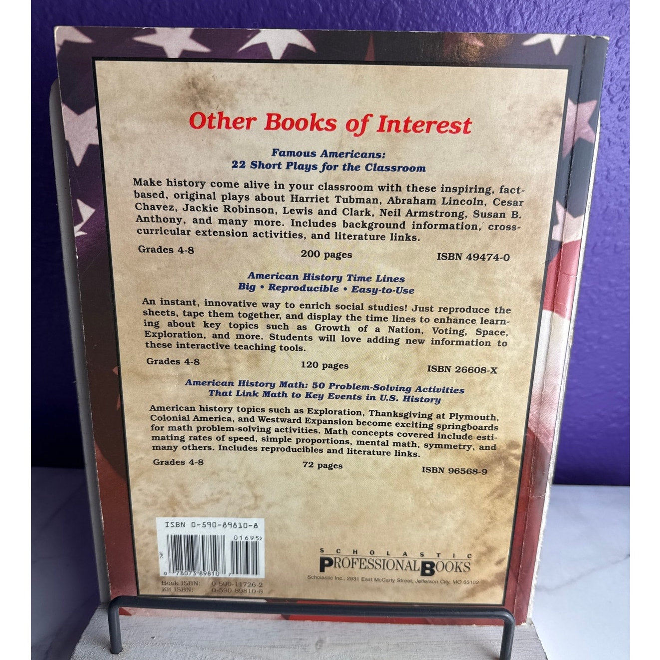 Great American Speeches Scholastic Book Grades 4-8 Activities Homeschool History