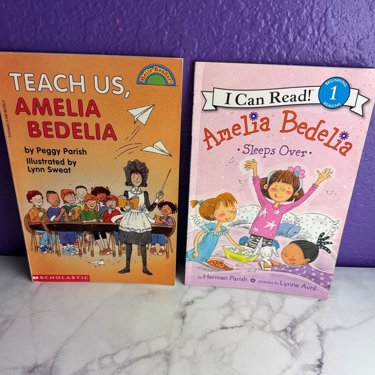 Amelia Bedelia Book Bundle Lot of 4 Teach Us Sleeps Over Childrens I Can Read