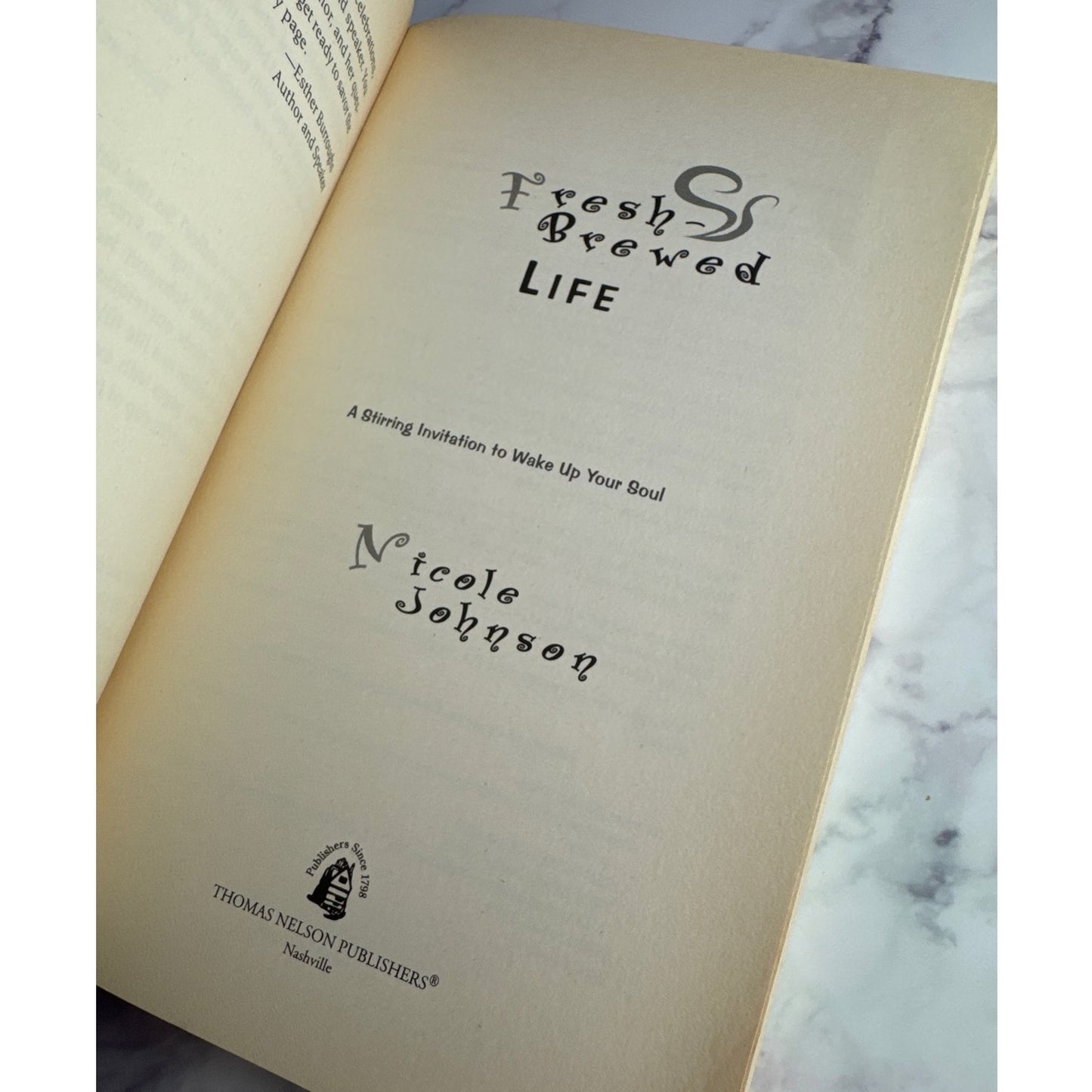 Fresh Brewed Life Nicole Johnson Signed Autographed Book Christian Women