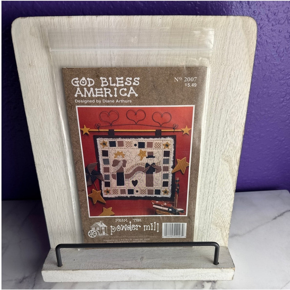Vintage Diane Arthurs God Bless America Wall Hanging Pattern The Powder Mill 2007 Patriotic - Lane Creatives