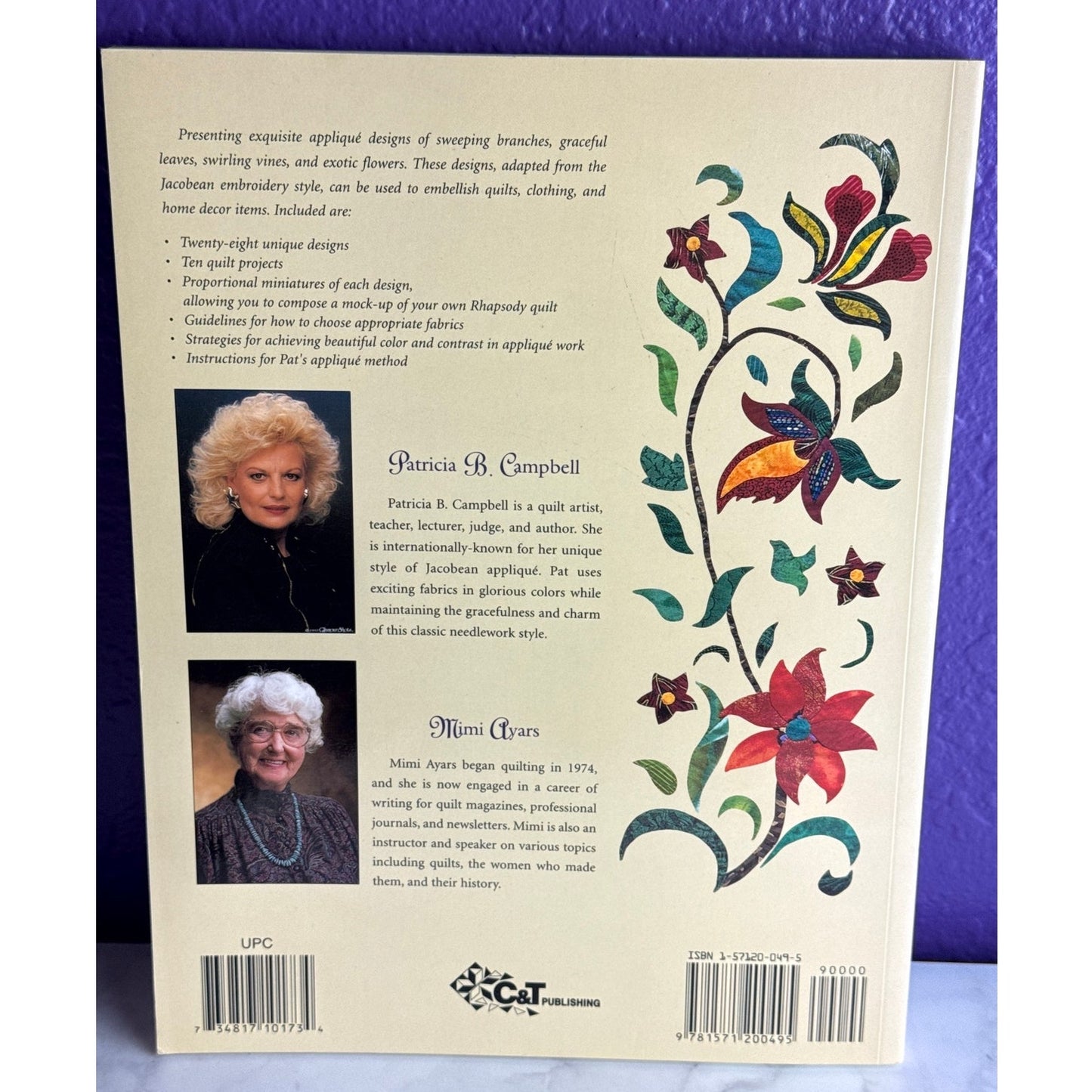 Jacobean Rhapsodies Applique Quilting Pattern Book Patricia Campbell Mimi Ayars