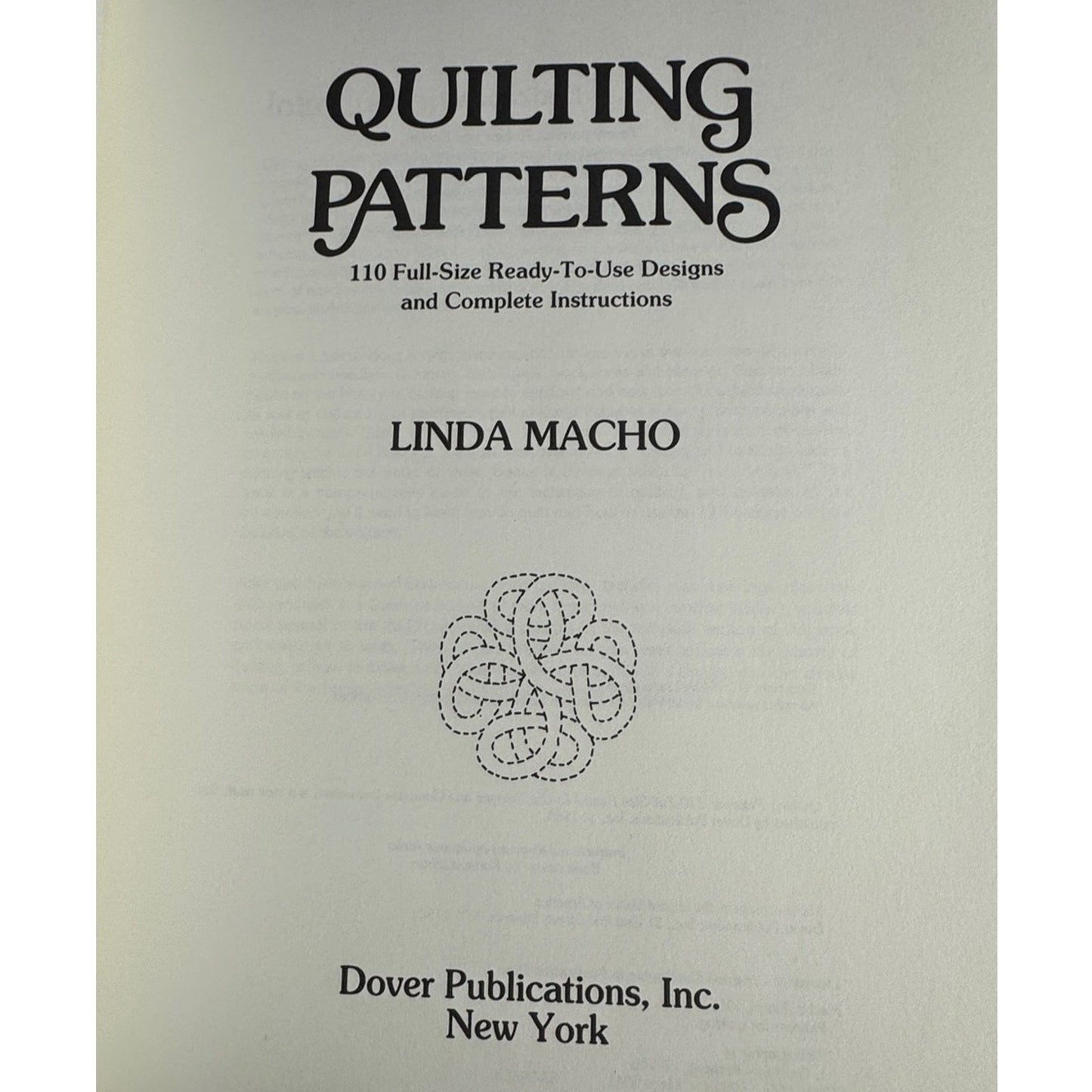 Linda Macho Quilting Patterns Book 110 Full Size Designs Dover Needlework 1984