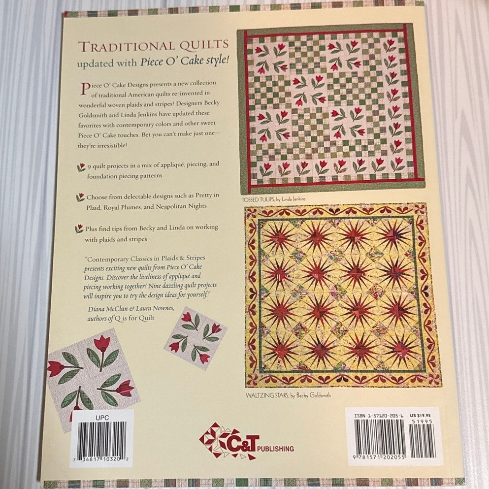Contemporary Classics in Plaids & Stripes Quilt Book Patterns Piece O Cake Goldsmith