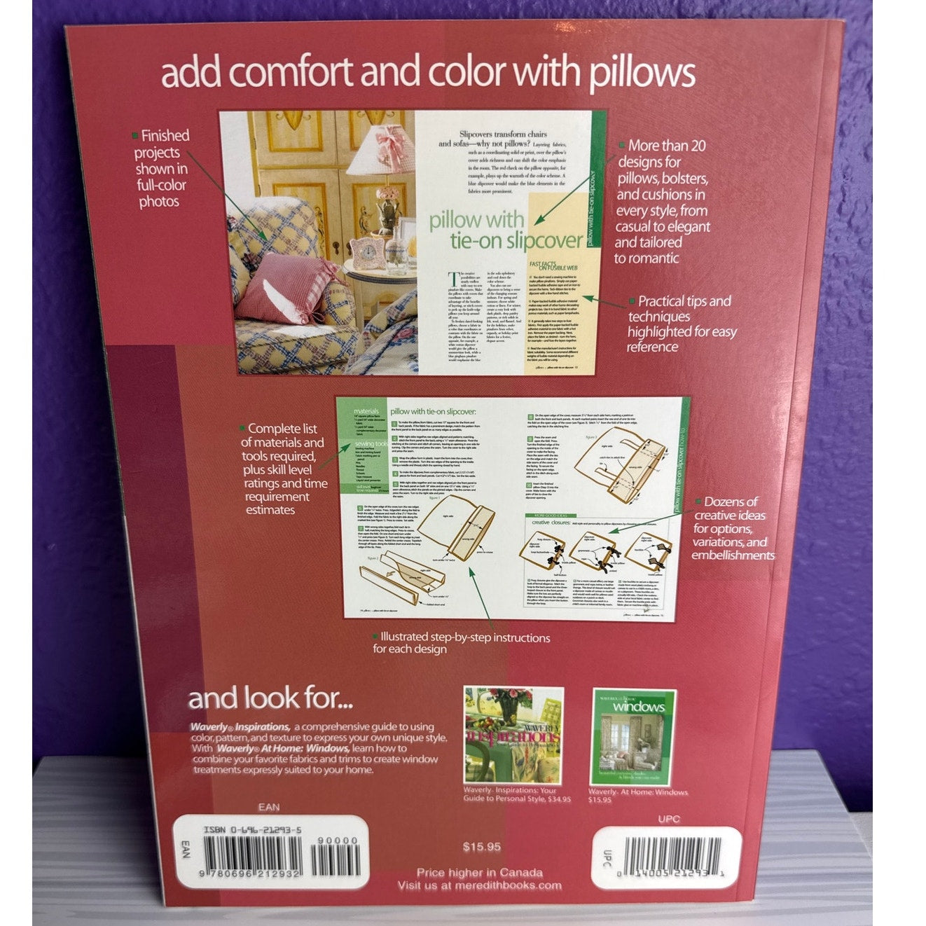 Waverly at Home Pillows Book Stylish Cushions Bolsters Accent Sewing Pattern DIY - Lane Creatives
