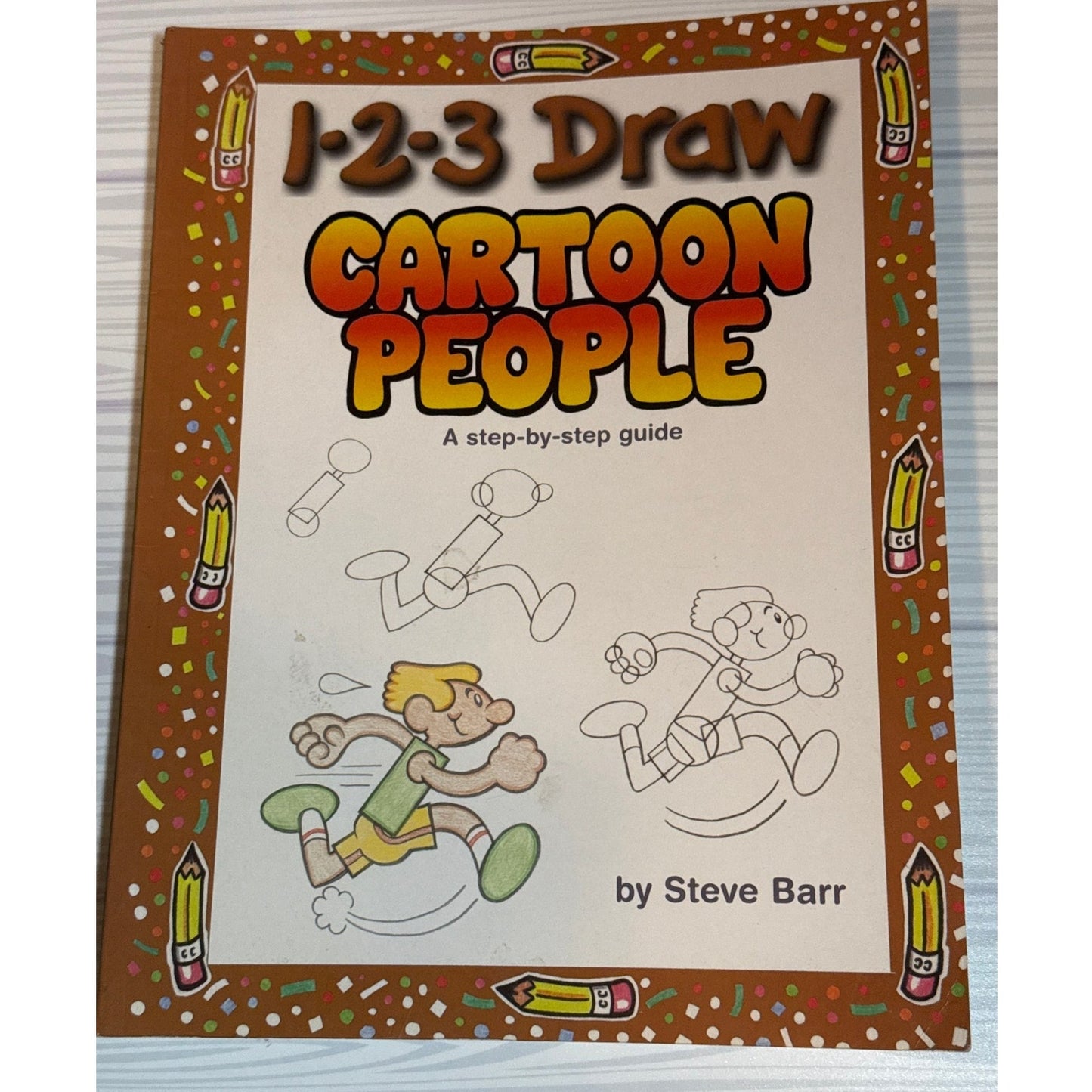1-2-3 Draw Book Lot Steve Barr Cartoon People How to Draw Step by Step Art Kids 4 Books