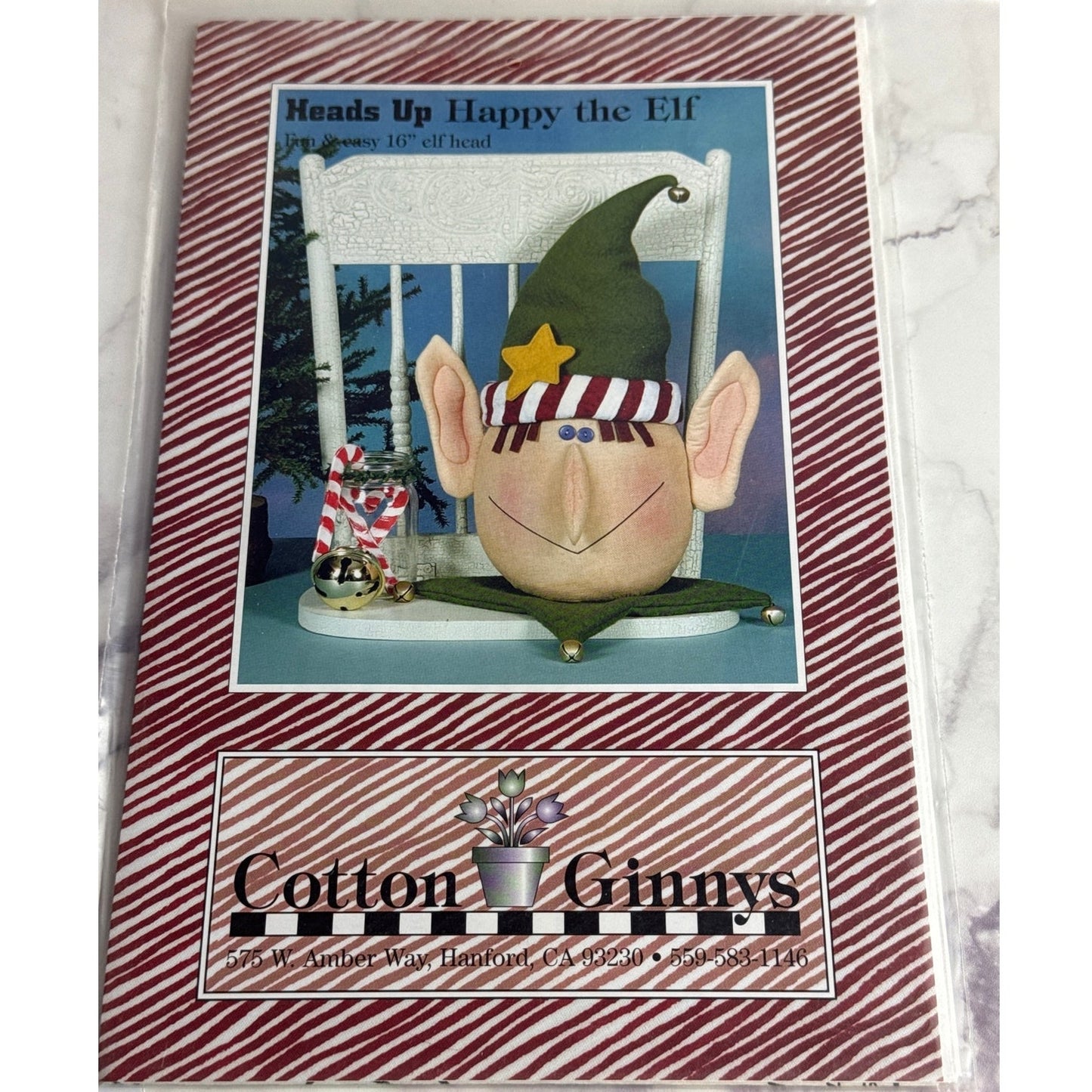 Cotton Ginny's Craft Patterns Lot of 3 Snowman Santa Elf Heads Up Melty St Nick
