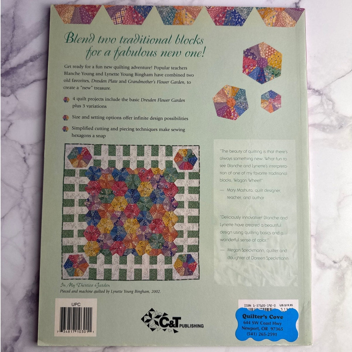 Dresden Flower Garden Quilt Pattern Book Blanche Young Twist Classics Hexagon