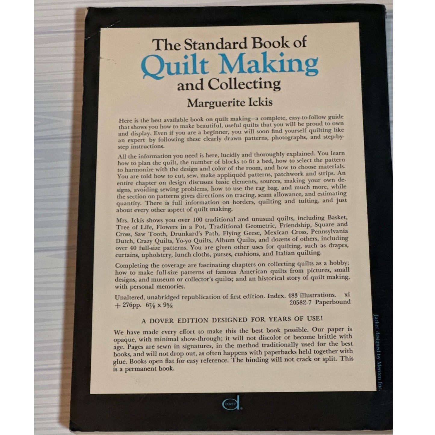 Quilt makingThe Standard Book of Quilt Making and Collecting Marguerite Ickis