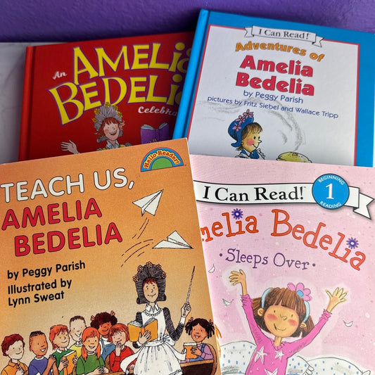 Amelia Bedelia Book Bundle Lot of 4 Teach Us Sleeps Over Childrens I Can Read - Lane Creatives