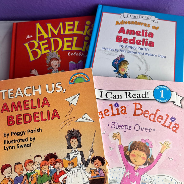 Amelia Bedelia Book Bundle Lot of 4 Teach Us Sleeps Over Childrens I Can Read - Lane Creatives