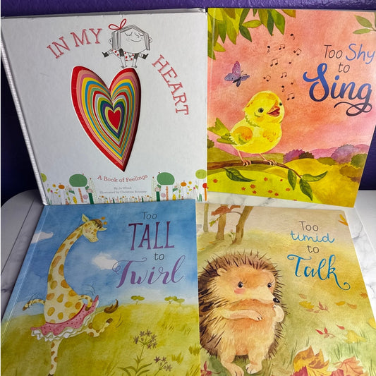 Children's Books About Feelings Too Timid to Talk Emotions Shyness Book Lot of 4 - Lane Creatives