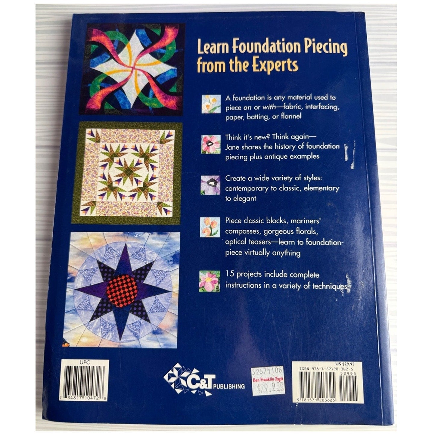 The Experts' Guide to Foundation Piecing Jane Hall Quilting Book 15 Techniques - Lane Creatives
